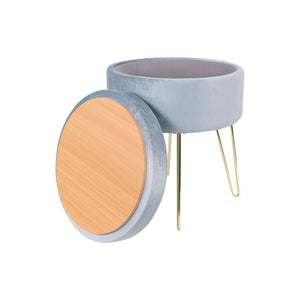 Set di 3 Sgabelli Rotondo Con Coperchio Orlando 37,5x45 Grigio