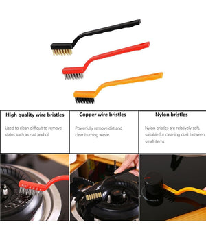 Set Di 3 Spazzole In Nylon Antiruggine Per Pulizia Del Filo Di Acciaio Per Stufe         