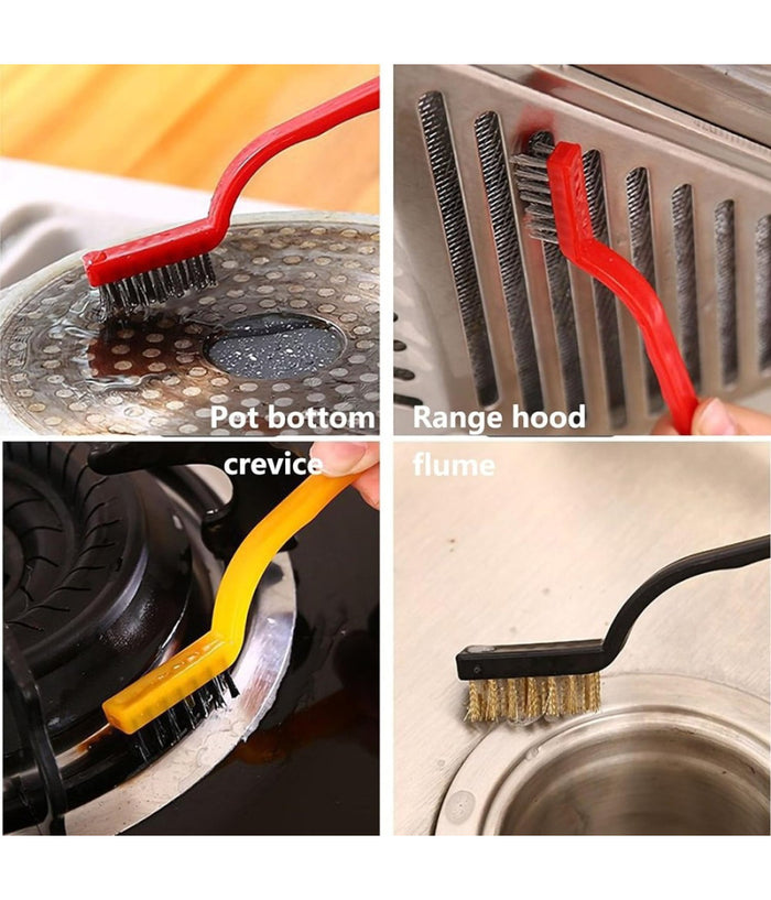 Set Di 3 Spazzole In Nylon Antiruggine Per Pulizia Del Filo Di Acciaio Per Stufe         