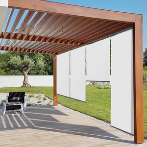 IDMarket - Set di 3 tende a rullo L.124 x H. 225 CM per pergola bianca