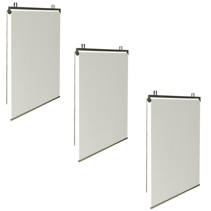 IDMarket - Set di 3 tende a rullo pergola ecru L.124 x H. 225 CM