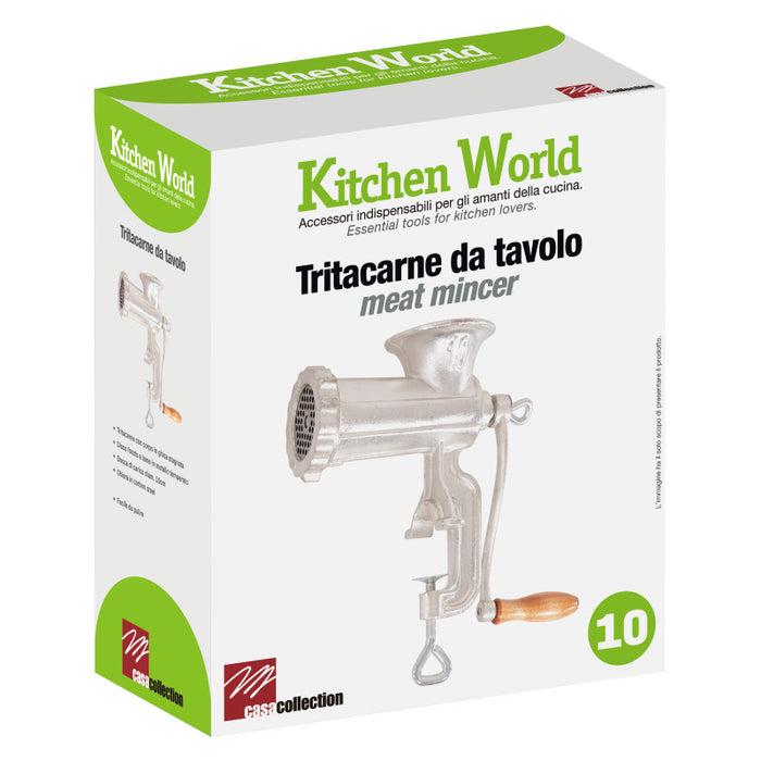 Set di 3 Tritacarne Da Tavolo N 10 Con Vite In Ghisa Finitura Zincata