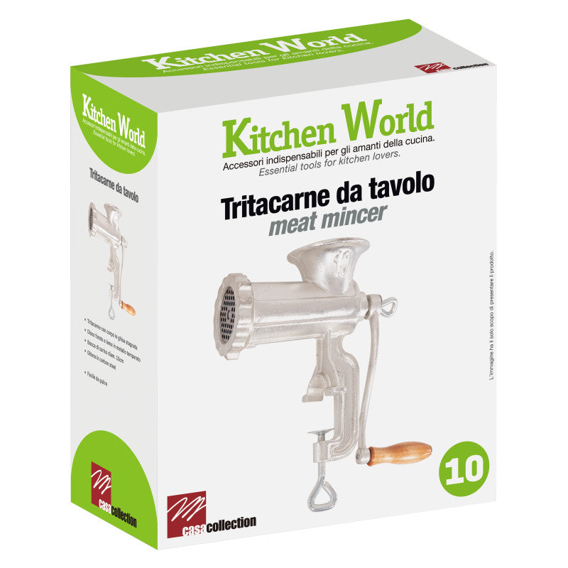 Set di 3 Tritacarne Da Tavolo N 10 Con Vite In Ghisa Finitura Zincata