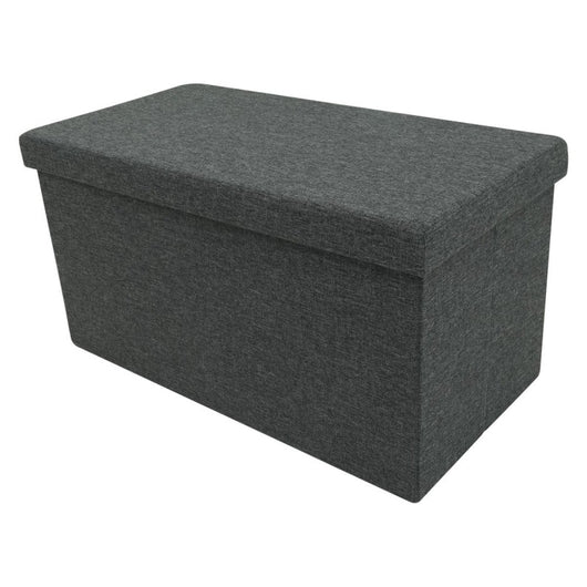 Set di 4 Cassapanche Pieghevole In Tessuto Grigio 77x40x40