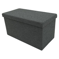 Set di 4 Cassapanche Pieghevole In Tessuto Grigio 77x40x40