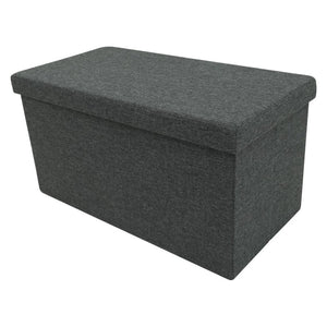 Set di 4 Cassapanche Pieghevole In Tessuto Grigio 77x40x40