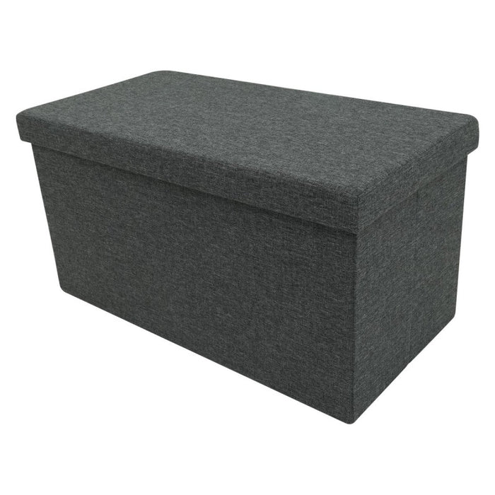 Set di 4 Cassapanche Pieghevole In Tessuto Grigio 77x40x40