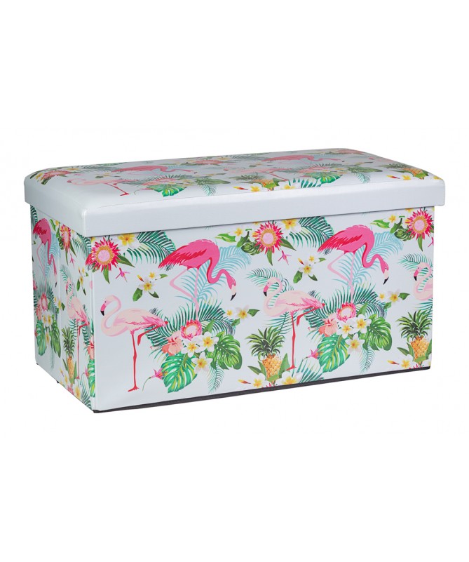 Set di 4 CASSAPANCHE PIEGHEVOLE PU FLAMINGO