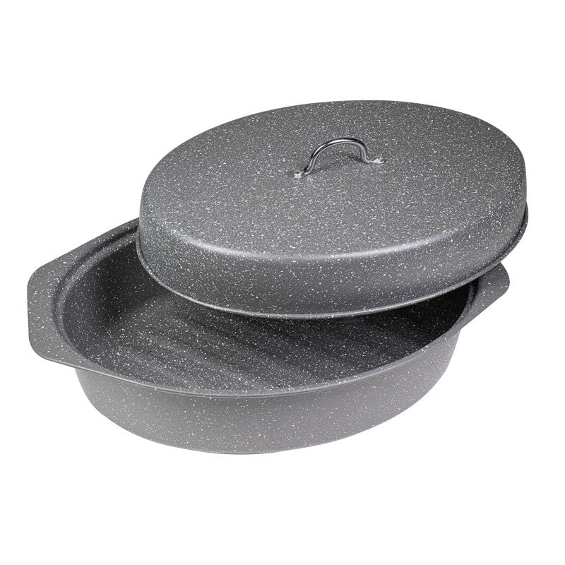 Set di 4 Casseruole Ovale Carbon Steel 40x28x15 Cm