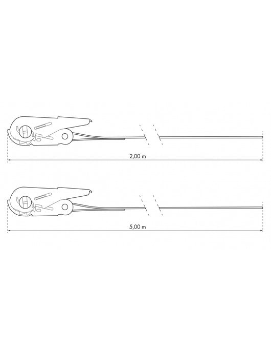 Set di 4 cinghie a cricchetto, rosse (3mx2 e 5mx2) - THIRARD