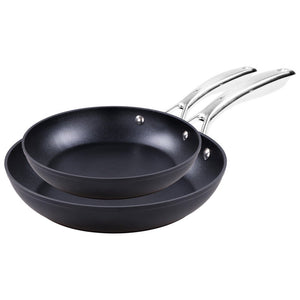 Set di 4 confezioni 2 Padelle 24/28 Black Steel Alluminio Forgiato Manico Acciaio