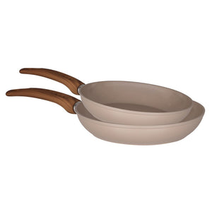 Set di 4 confezioni 2 padelle 24/28 Earth Alluminio Forgiato Fondo Induzione Int ceramico Greblon