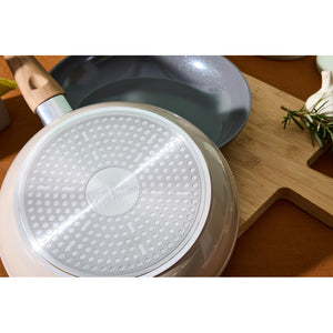 Set di 4 confezioni 2 padelle 24/28 Earth Alluminio Forgiato Fondo Induzione Int ceramico Greblon