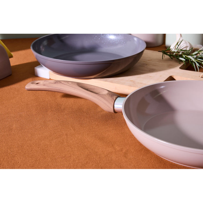 Set di 4 confezioni 2 padelle 24/28 Earth Alluminio Forgiato Fondo Induzione Int ceramico Greblon