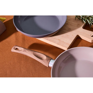 Set di 4 confezioni 2 padelle 24/28 Earth Alluminio Forgiato Fondo Induzione Int ceramico Greblon