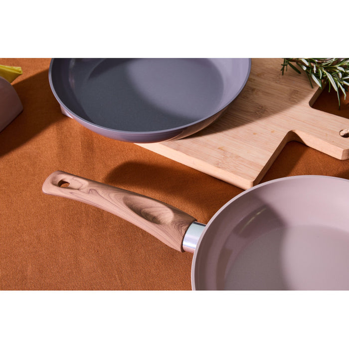 Set di 4 confezioni 2 padelle 24/28 Earth Alluminio Forgiato Fondo Induzione Int ceramico Greblon