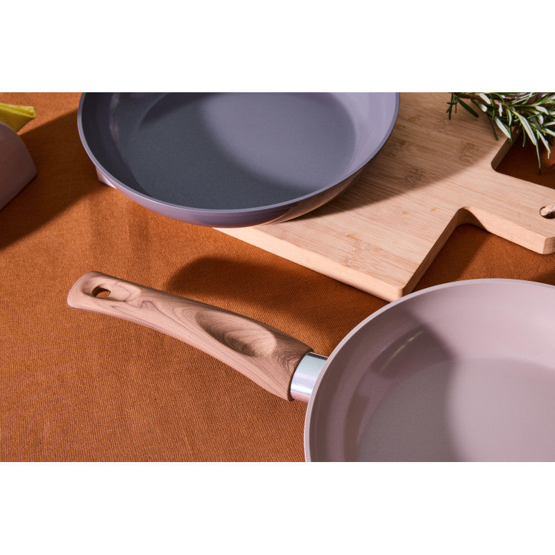 Set di 4 confezioni 2 padelle 24/28 Earth Alluminio Forgiato Fondo Induzione Int ceramico Greblon