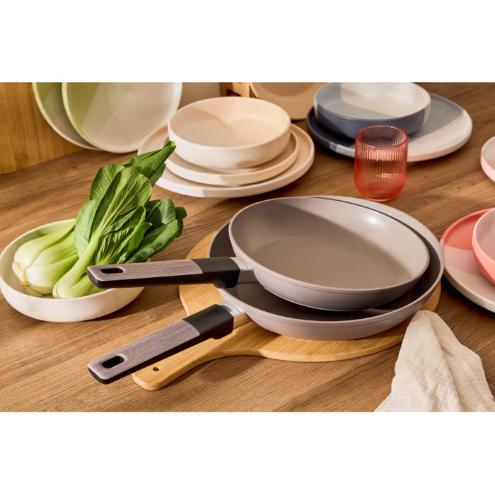 Set di 4 confezioni 2 Padelle 24/28 Mood Gray Alluminio Forgiato F induzione