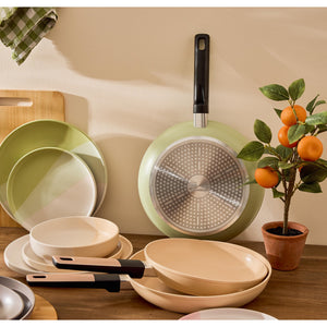 Set di 4 confezioni 2 Padelle 24/28 Mood Sand Alluminio Forgiato F induzione