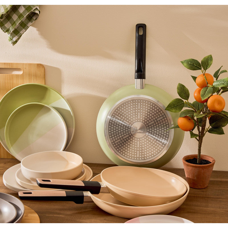 Set di 4 confezioni 2 Padelle 24/28 Mood Sand Alluminio Forgiato F induzione