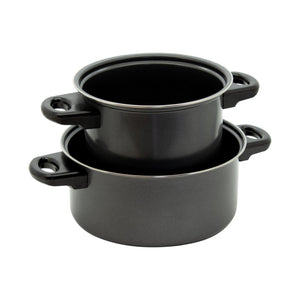 Set di 4 confezioni 2 Pezzi Casseruole 2 Manici Ø 20/24 Cm Grigio