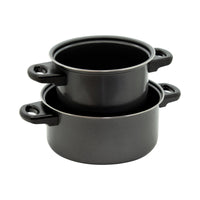 Set di 4 confezioni 2 Pezzi Casseruole 2 Manici Ø 20/24 Cm Grigio