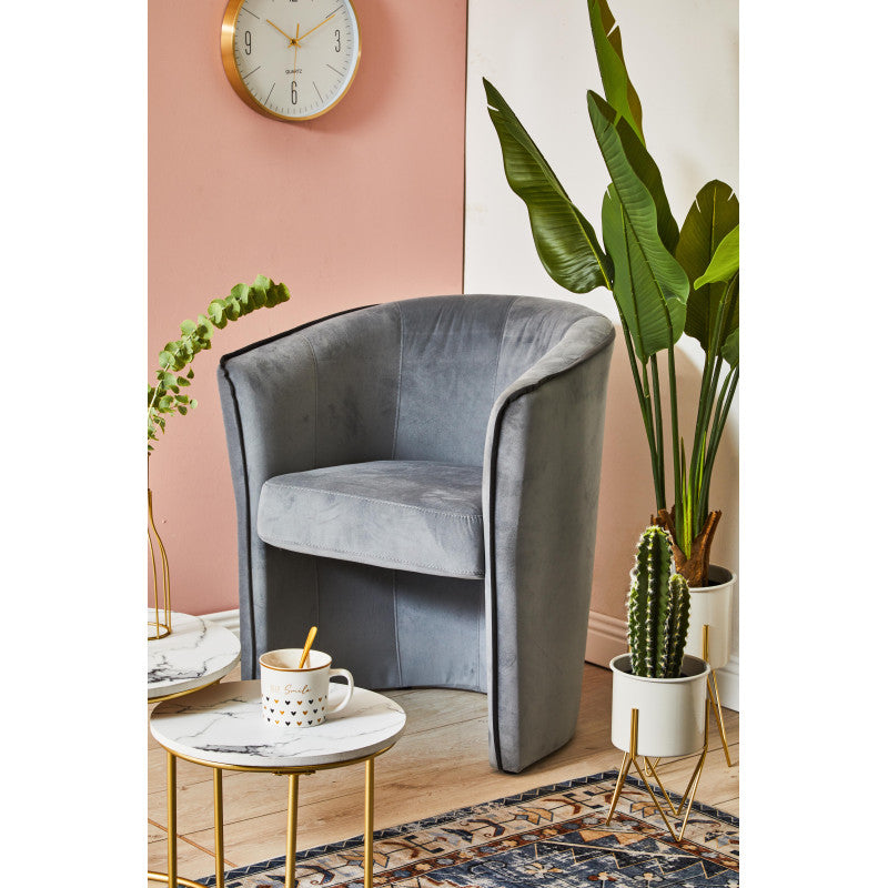 Set di 4 confezioni 2 Tavolini Tondi Rome Bianco Effetto Marmo/oro