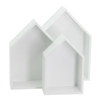 Set di 4 confezioni 3 Mensole Casetta 26,5x10x35 Bianco