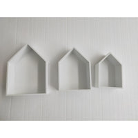 Set di 4 confezioni 3 Mensole Casetta 26,5x10x35 Bianco
