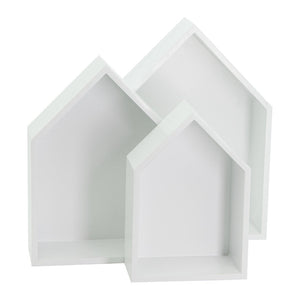 Set di 4 confezioni 3 Mensole Casetta 26,5x10x35 Bianco