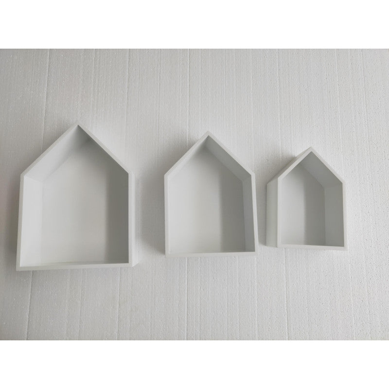 Set di 4 confezioni 3 Mensole Casetta 26,5x10x35 Bianco
