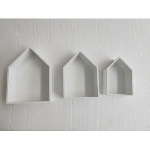 Set di 4 confezioni 3 Mensole Casetta 26,5x10x35 Bianco