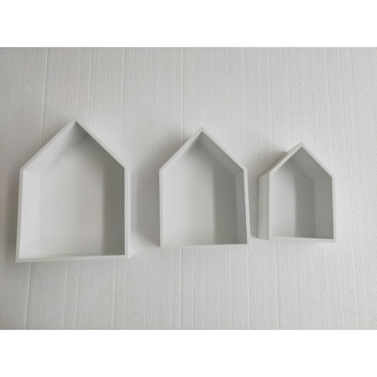 Set di 4 confezioni 3 Mensole Casetta 26,5x10x35 Bianco