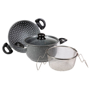 Set di 4 confezioni Friggi Vapo 4pezzi Grigio Marmoriz