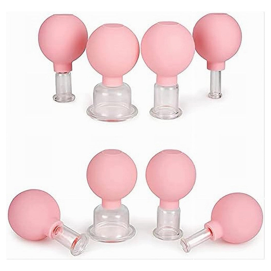 Set Di 4 Coppette Per Massaggio Facciale Sfera In Silicone Massaggiatore Schiena