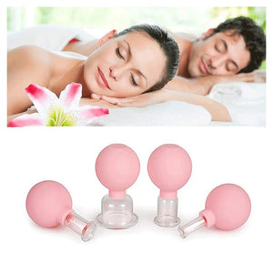 Set Di 4 Coppette Per Massaggio Facciale Sfera In Silicone Massaggiatore Schiena