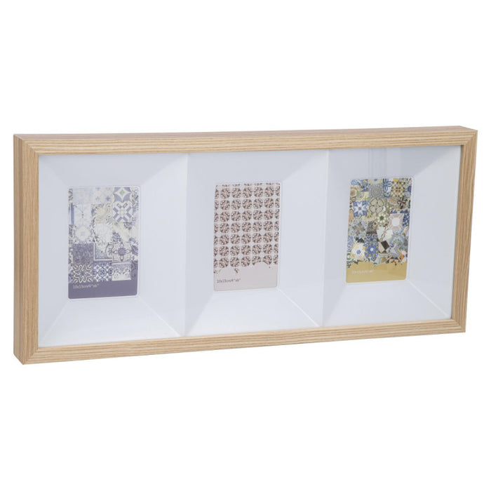 Set di 4 Cornici Portafoto Jill 3 Posti 10x15 Naturale