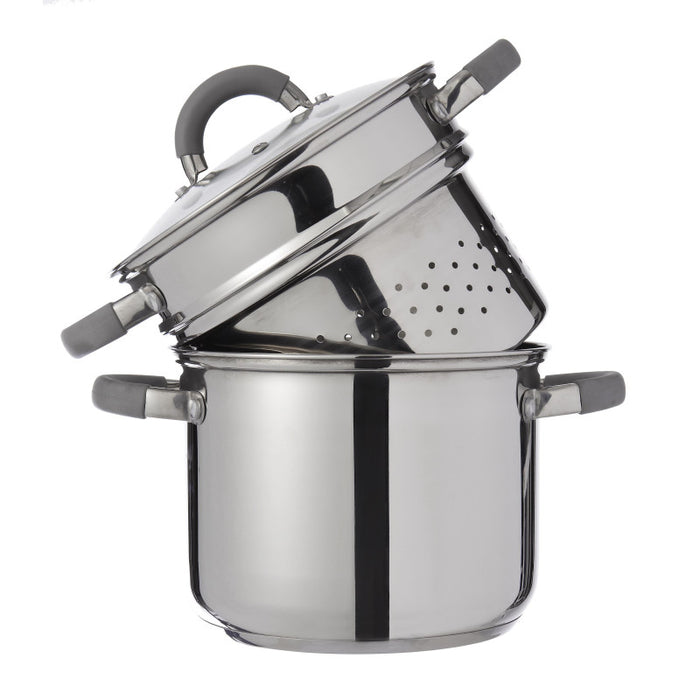 Set di 4 Cuociscola 3 Pezzi Cm 20 Inox Manici In Silicone