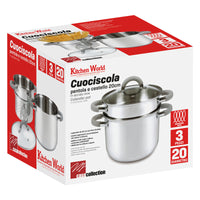 Set di 4 Cuociscola 3 Pezzi Cm 20 Inox Manici In Silicone