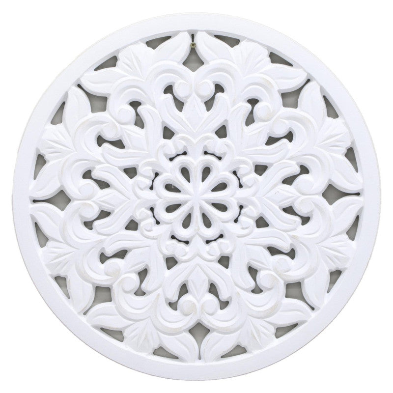 Set di 4 Decorazioni Murale Tonda Scolpita Shiva 50x2