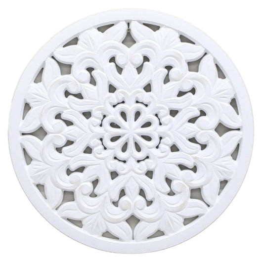 Set di 4 Decorazioni Murale Tonda Scolpita Shiva 50x2