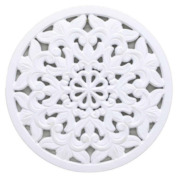 Set di 4 Decorazioni Murale Tonda Scolpita Shiva 50x2