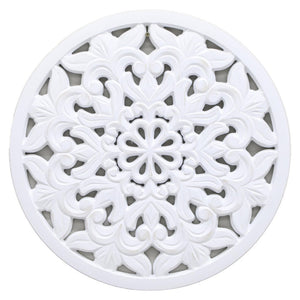 Set di 4 Decorazioni Murale Tonda Scolpita Shiva 50x2