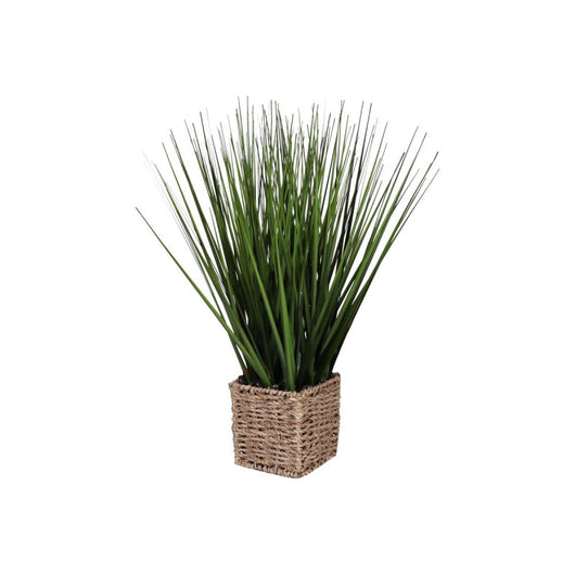 Set di 4 Erba Cipollina Artificiale Con Vaso In Corda