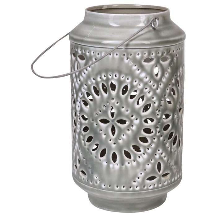 Set di 4 Lanterne Glazed Grigia 8*18*31-31225 Bmi