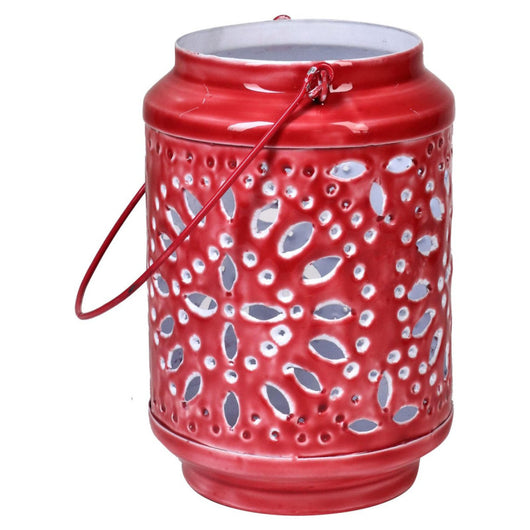 Set di 4 Lanterne Glazed Rosso 13,5*13,5*21-31238