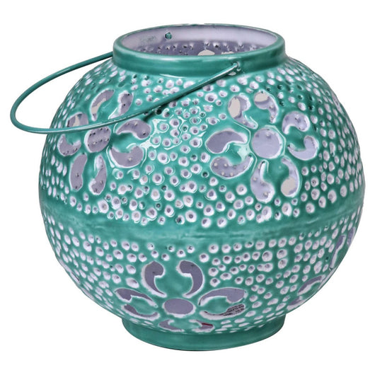 Set di 4 Lanterne Glazed Turchese 19,5*19,5*18-31243bmi