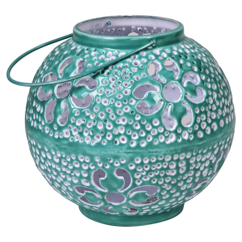 Set di 4 Lanterne Glazed Turchese 19,5*19,5*18-31243bmi