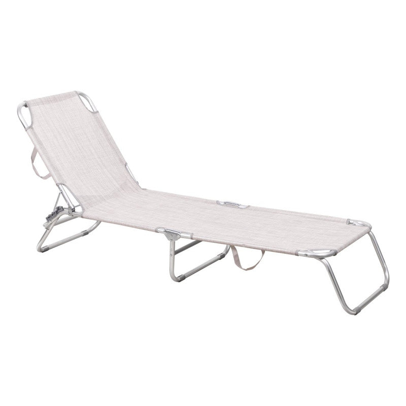 Set di 4 Lettini Alluminio Pieghevole 190x57x27 Grigio Melange