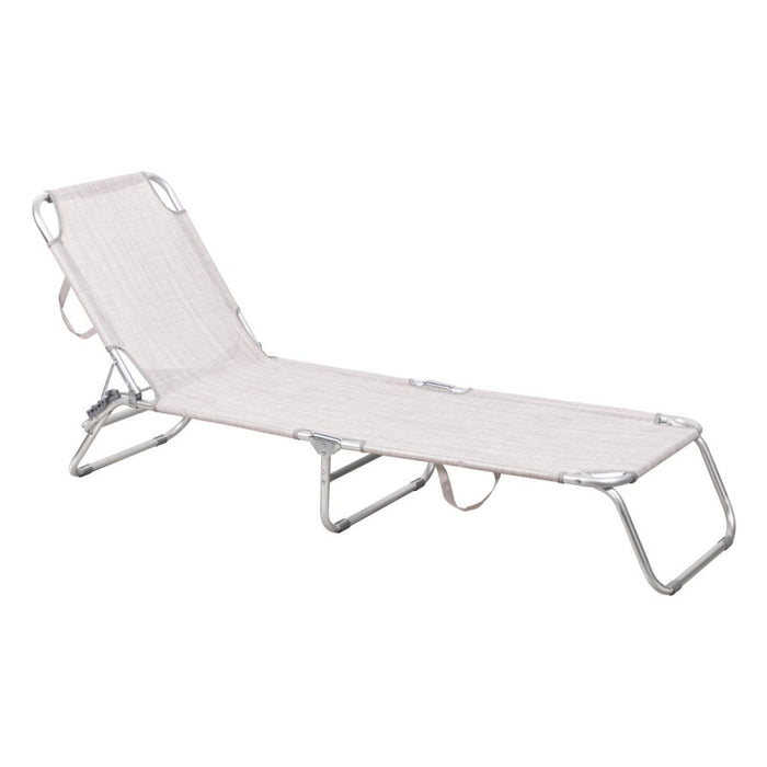 Set di 4 Lettini Alluminio Pieghevole 190x57x27 Grigio Melange